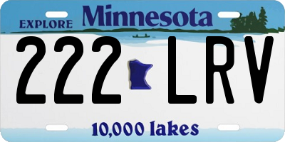 MN license plate 222LRV