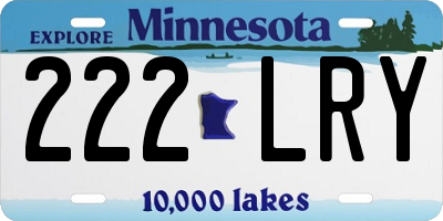 MN license plate 222LRY