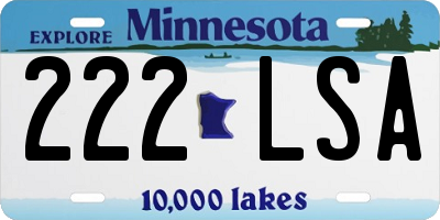 MN license plate 222LSA
