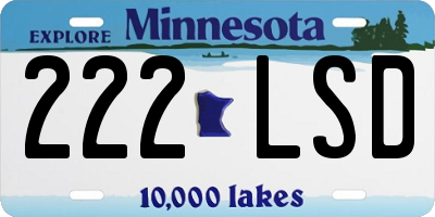 MN license plate 222LSD
