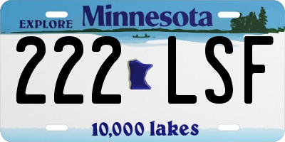 MN license plate 222LSF
