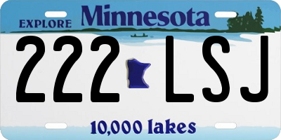MN license plate 222LSJ