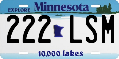 MN license plate 222LSM