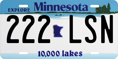 MN license plate 222LSN