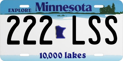 MN license plate 222LSS