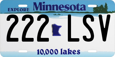 MN license plate 222LSV