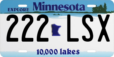 MN license plate 222LSX