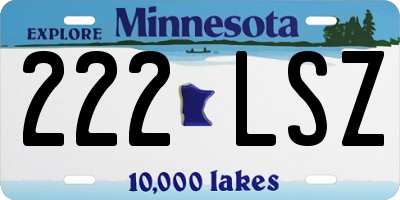 MN license plate 222LSZ