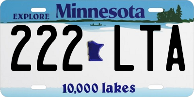 MN license plate 222LTA
