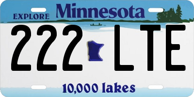 MN license plate 222LTE