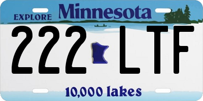 MN license plate 222LTF
