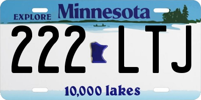MN license plate 222LTJ
