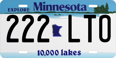 MN license plate 222LTO