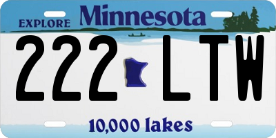 MN license plate 222LTW