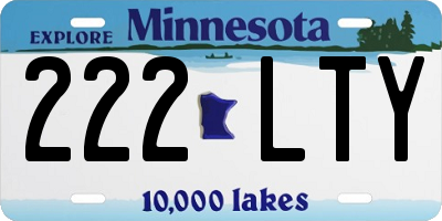 MN license plate 222LTY