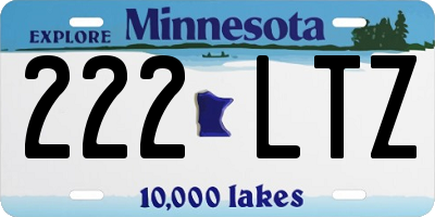 MN license plate 222LTZ