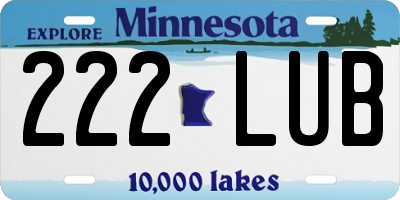 MN license plate 222LUB
