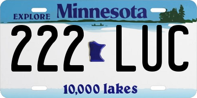 MN license plate 222LUC