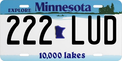 MN license plate 222LUD