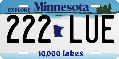 MN license plate 222LUE