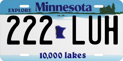 MN license plate 222LUH