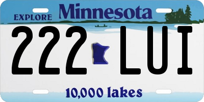 MN license plate 222LUI