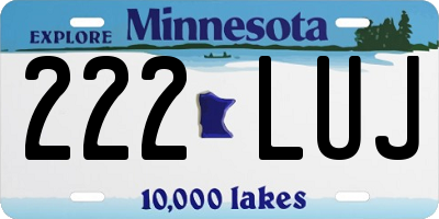 MN license plate 222LUJ