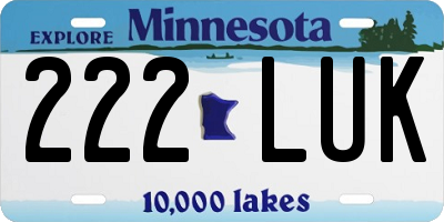 MN license plate 222LUK