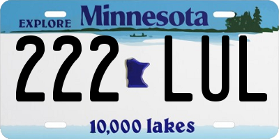 MN license plate 222LUL