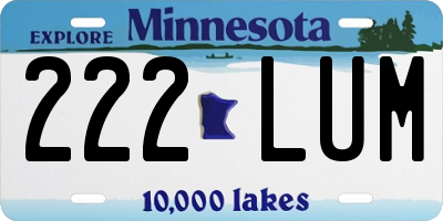 MN license plate 222LUM