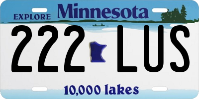 MN license plate 222LUS