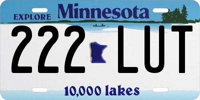 MN license plate 222LUT
