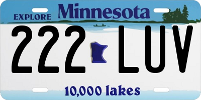 MN license plate 222LUV