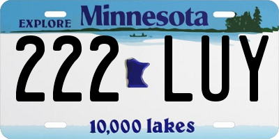 MN license plate 222LUY