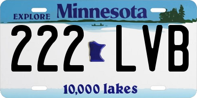 MN license plate 222LVB