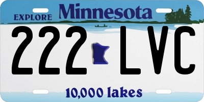 MN license plate 222LVC
