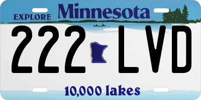 MN license plate 222LVD