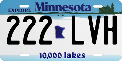 MN license plate 222LVH