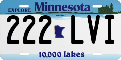 MN license plate 222LVI