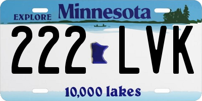 MN license plate 222LVK