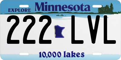MN license plate 222LVL
