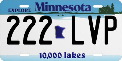 MN license plate 222LVP
