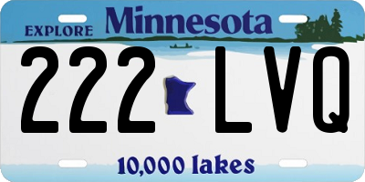MN license plate 222LVQ