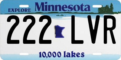 MN license plate 222LVR