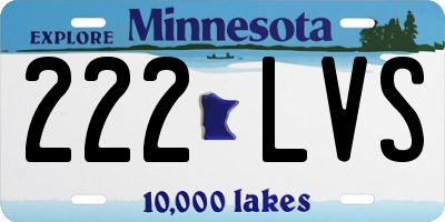 MN license plate 222LVS