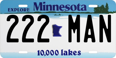 MN license plate 222MAN