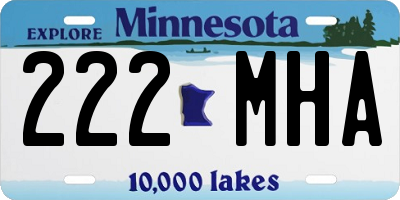 MN license plate 222MHA