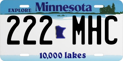 MN license plate 222MHC