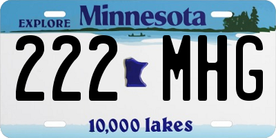 MN license plate 222MHG