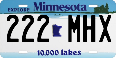 MN license plate 222MHX
